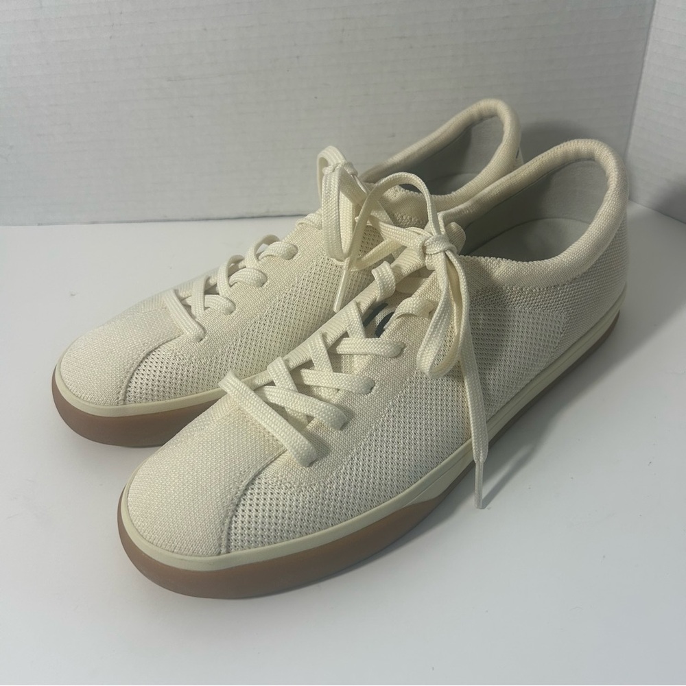 Rothy's Cream Knit Sneakers with Tan Gum Sole